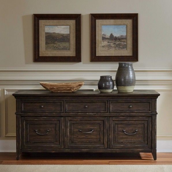 Liberty Furniture Paradise Valley Saddle Brown Credenza-1
