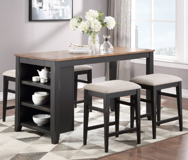 Winners Only® Woodbridge 2-Piece Ebony Bar Stool Set-1