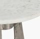 Classic Home Leyton White Accent Table with Silver Base-3