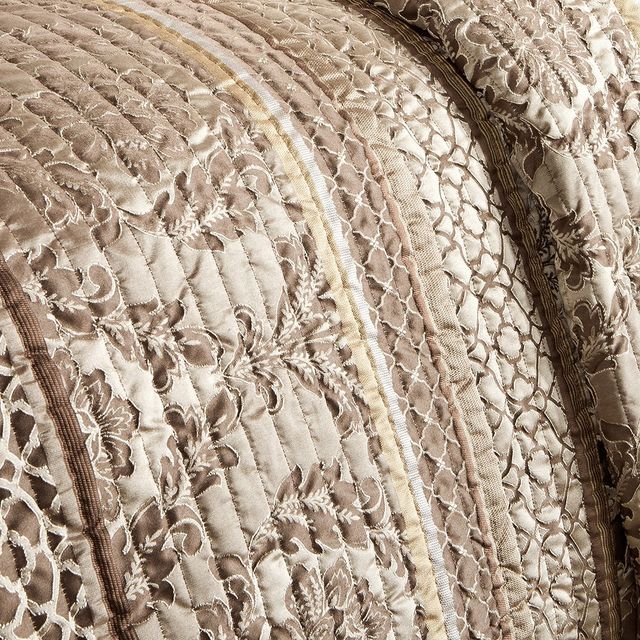 Olliix by Madison Park 6 Piece Brown/Gold King/California King Bellagio Reversible Coverlet Set-3