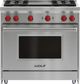 Wolf® 36" Stainless Steel Pro Style Natural Gas Range-0