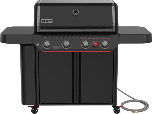 Weber® Genesis® E-430 Stealth® Edition 4-Burner Matte Black Freestanding Natural Gas Grill-0