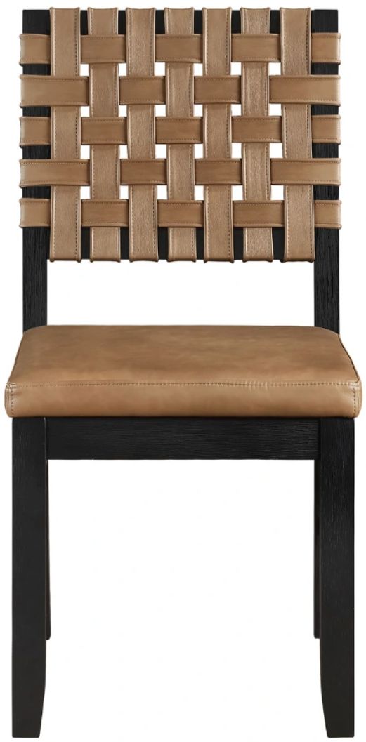 Steve Silver Co. Reid Black/Saddle Brown Side Chair-3