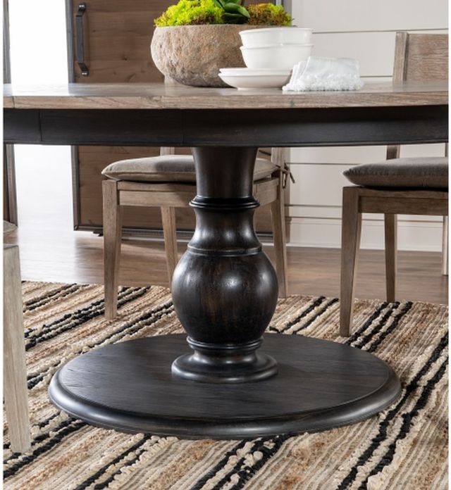 Legacy Classic Halifax Flax Round Dining Table with Java Base-3