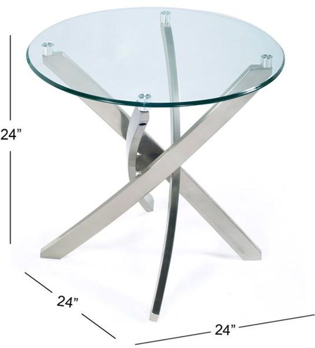 Magnussen Home® Zila Glass Top Round End Table with Brushed Nickel Base-1