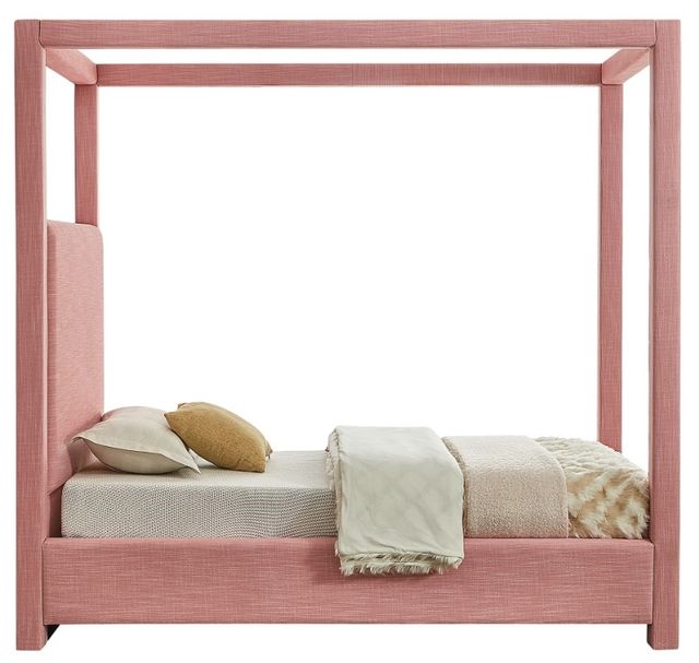 Meridian Furniture Emerson Pink Twin Upholstered Canopy Bed-2