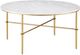 Currey & Company Kira White Cocktail Table with Antique Brass Base-0