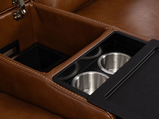 Honey Triple Power Console Loveseat-3