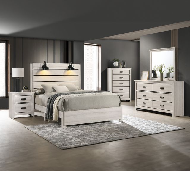 Crown Mark Carter White Nightstand-1