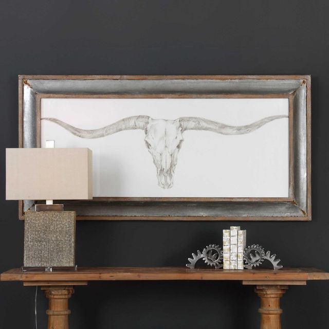 Uttermost® Ethan Harper Western Skull Mount Framed Print-1
