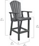 C R Plastics Generation Line Beige Classic Pub Arm Chair-2