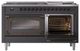 Ilve® Nostalgie II Noblesse 60'' Graphite Matte Pro Style Dual Fuel Range with Burnished Trim-4