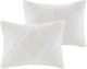 Olliix by Madison Park 3 Piece White King/California King Pacey Tufted Cotton Chenille Geometric Comforter Set-3