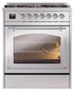 Ilve® Nostalgie II Noblesse 30" Stainless Steel Pro Style Dual Fuel Range with Chrome Trim-1