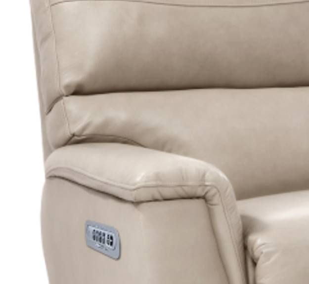 La-Z-Boy® Ava Ivory Leather Power Reclining Loveseat with Console, Headrest, and Lumbar-1
