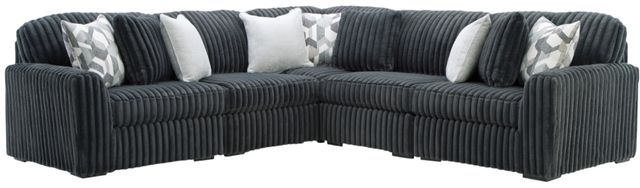 Signature Design by Ashley® Midnight-Madness 5-Piece Gunmetal Curved Sectional-0