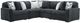 Signature Design by Ashley® Midnight-Madness 5-Piece Gunmetal Curved Sectional-0