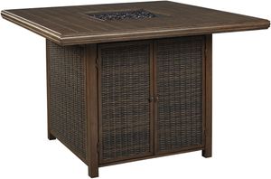 Paradise Trail  Outdoor 56" Square Bar Table With Fire Pit