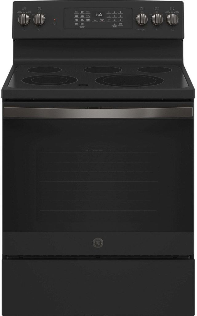 GE® 30" Fingerprint Resistant Black Slate Free Standing Electric Range-0