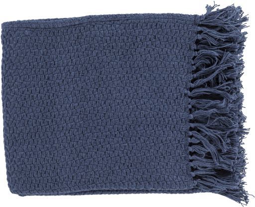 Surya Tressa Navy 50"x60" Throw Blanket-0