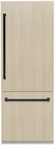 ZLINE Autograph Edition 30" 16.1 Cu. Ft. Panel Ready Built In Counter Depth Bottom Freezer Refrigerator with Matte Black Accents-0