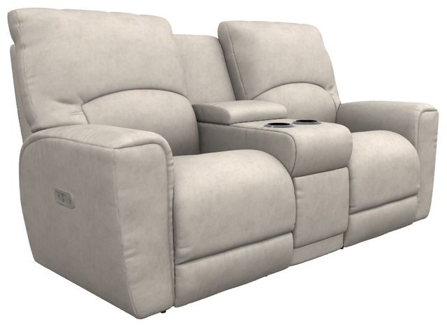 La-Z-Boy® Cassian Oyster Power Reclining Loveseat with Console and Headrest-0