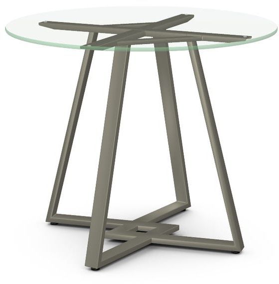 Amisco Customizable Dirk 36" Glass Top Round Table-0