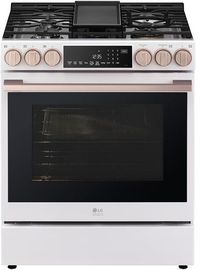 Cuisinière au gaz encastrée de 30 po LG Studio® de 6.3 pi³ - Blanc essence-1