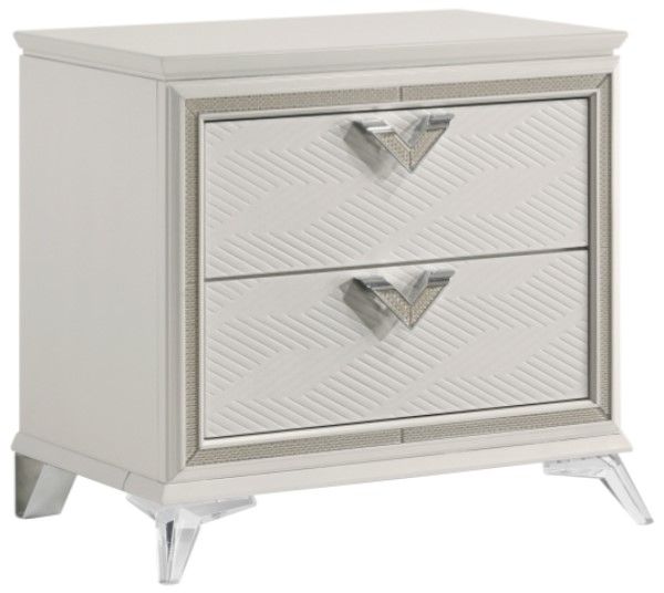 Homelegance® Audra Gold/White Nightstand-0