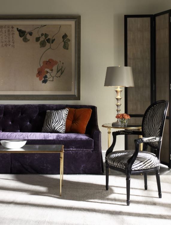Lillian August Camille Peeler Purple Sofa-1