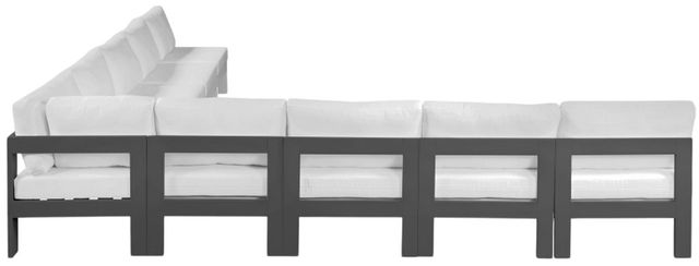 Meridian Furniture Nizuc 9-Piece Dark Gray/White Aluminum/Fabric Outdoor Patio Modular Sectional-3