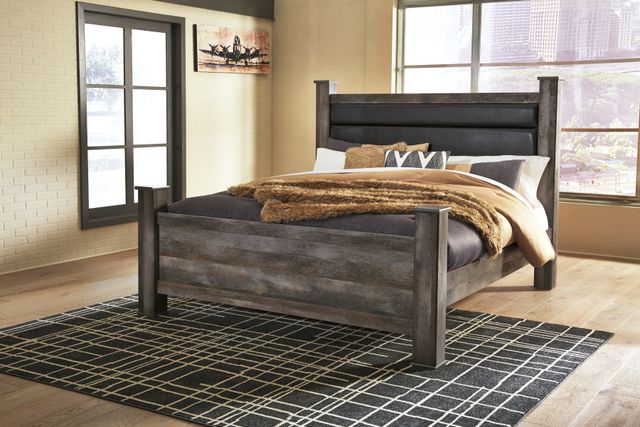 Signature Design by Ashley® Wynnlow Rustic Gray King Poster Headboard Posts-2