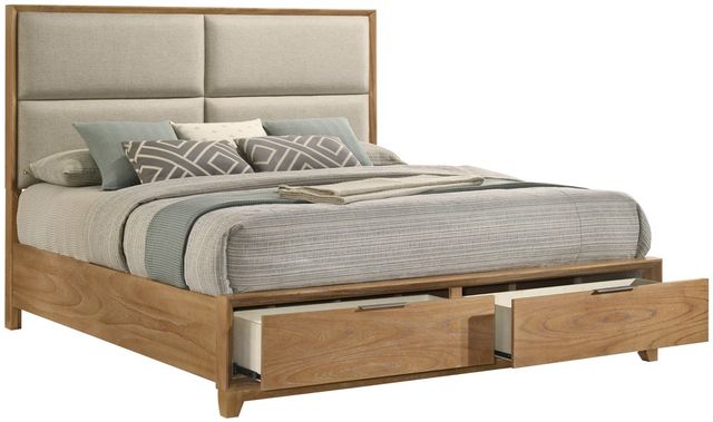 Crown Mark Florian Natural King Platform Storage Bed-1