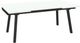 Amisco Customizable Lewis 112" Rectangular Extendable Table with 0.5" White Glass Top and 2 Leaves-0