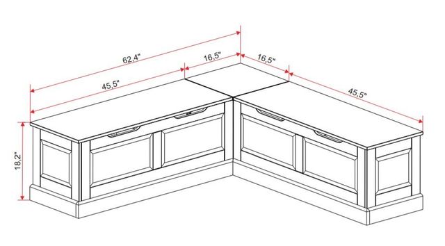 Linon Norah Natural/White Breakfast Nook-2