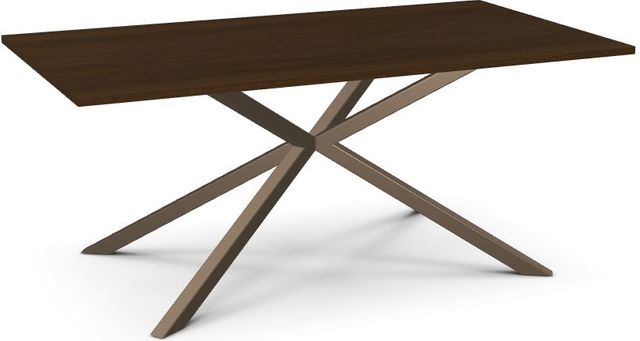 Amisco Customizable Asterisk Walnut 71.5" Rectangular Table with Metal Stand-0