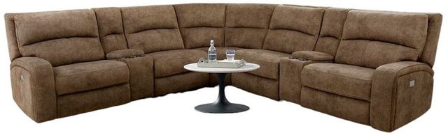 Furniture of America® Apostolos 6-Piece Brown Modular Power Reclining Sectional-0