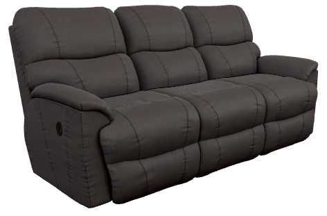 La-Z-Boy® Trouper Walnut Leather Manual Reclining Sofa-0