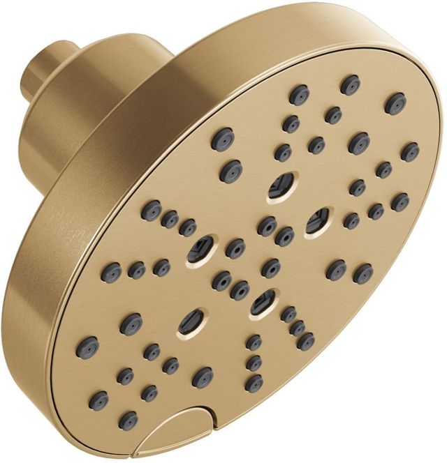 Delta Universal Showering Lumicoat® Champagne Bronze H2Okinetic® 5-Setting Contemporary Raincan Shower Head-0