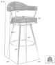 Armen Living Justin Brushed Stainless Steel/Gray Swivel Bar Stool-4