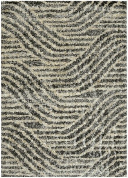 KAS Rugs Merino Charcoal Waves 5'x8' Area Rug-0