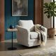 LH Home Feather Baltimo Matte Black/Woven Alabaster Swivel Glider Chair-1