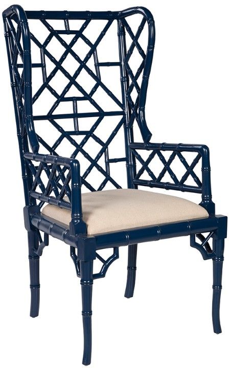 Furniture Classics Regency Blue Wingback Chair-0