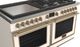 Fulgor Milano® Evoque 400 Series 60" Matte White Pro Style Dual Fuel Hybrid Range with Brushed Brass Trim -4