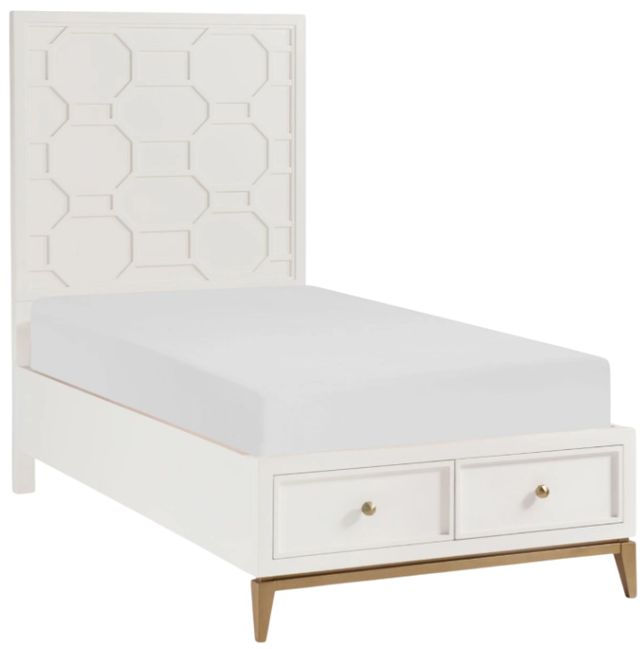 Legacy Kids Teen Chelsea by Rachael Ray White Twin Youth Panel Storage Bed-0