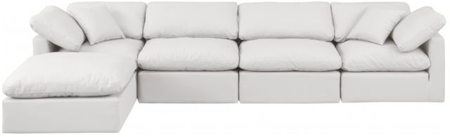 Meridian Furniture Indulge 5-Piece Cream Leather Modular Sectional-1