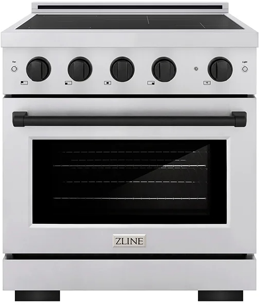 ZLINE 30" 4.2 cu. ft. Autograph Edition Paramount Stainless Steel with Matte Black Accents Pro Style