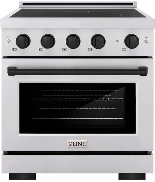 ZLINE Autograph Edition Paramount 30" Stainless Steel Pro Style Induction Range with Matte Black Accents-0