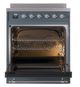Ilve® Nostalgie II Noblesse 30'' Blue Gray Pro Style Induction Range with Chrome Trim-1