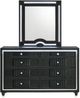 Coaster® Ravenne Black Upholstered LED Dresser and Mirror Set-3